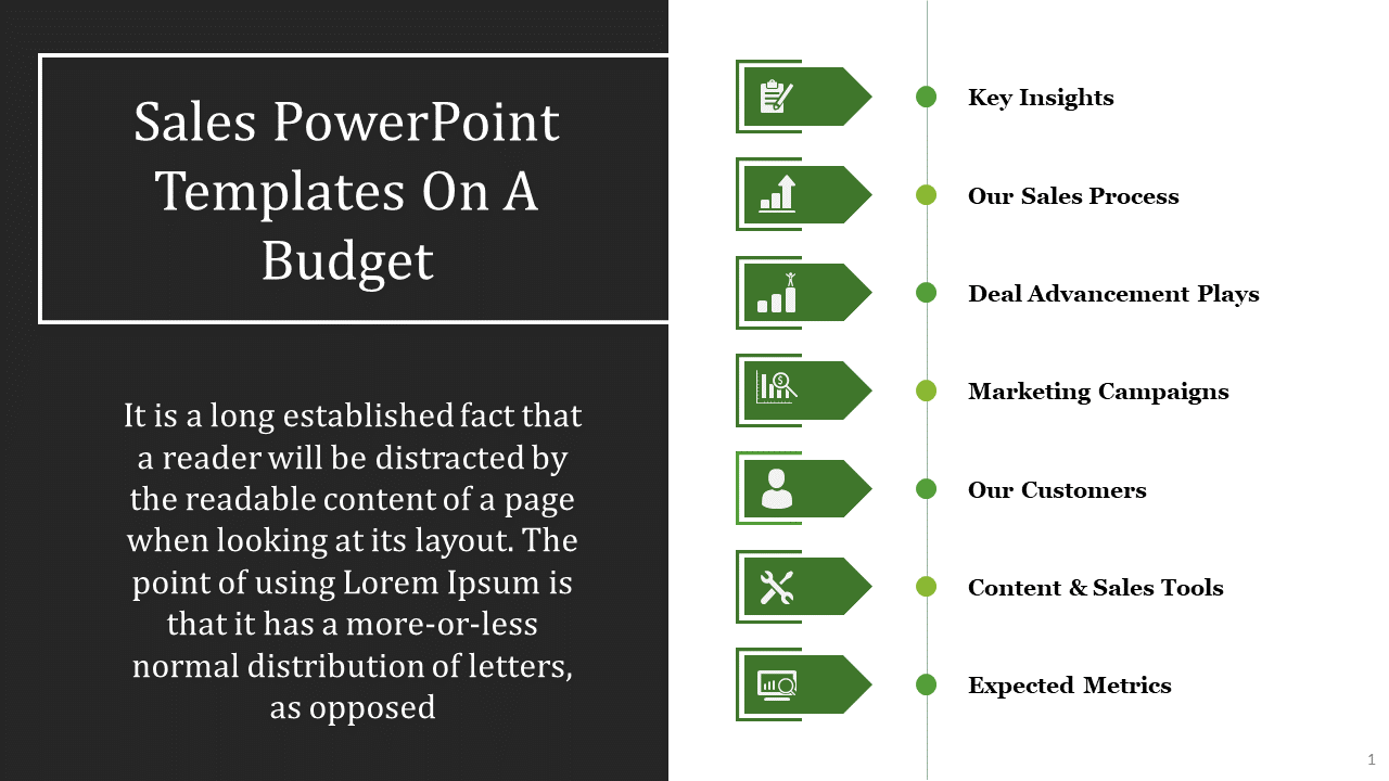 Seven Node Sales PowerPoint Templates On A Budget